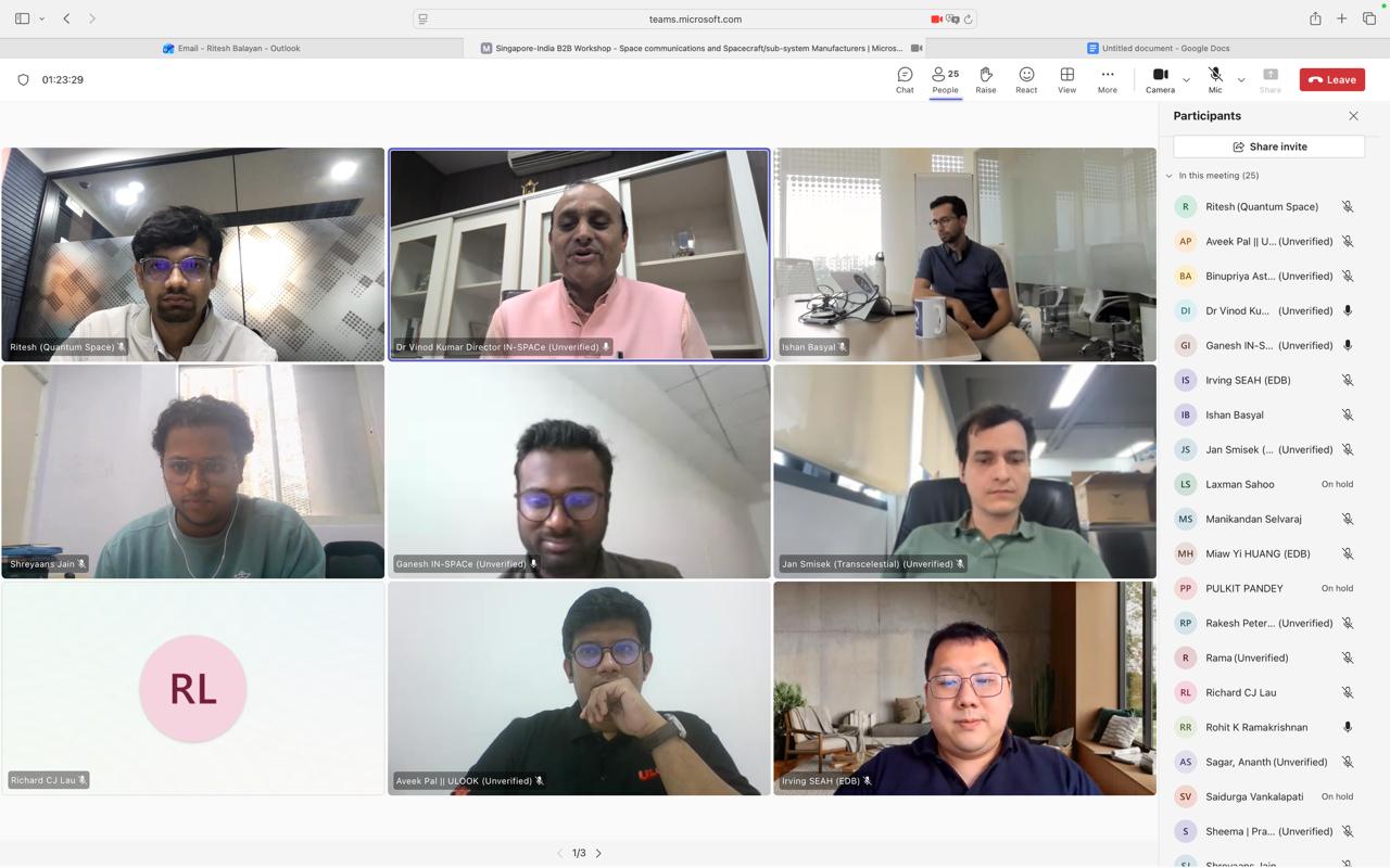 India–Singapore Space Communication B2B Workshop (Among 8 companies)